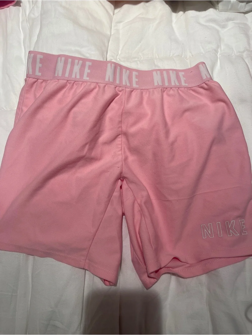 Nike Pink Women's Athletic Shorts with Branded Waistband